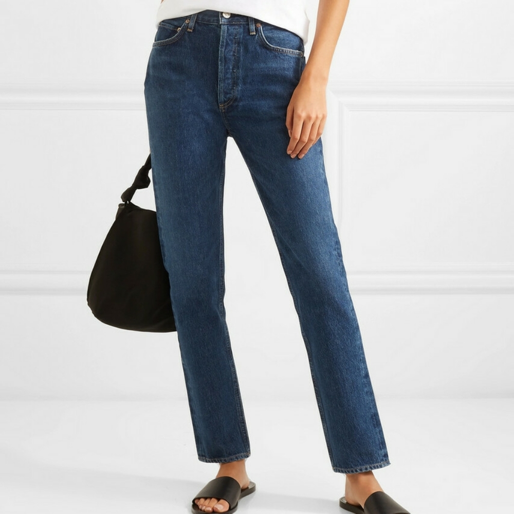 Agolde Remy High Rise Straight Jeans in Wink Wash